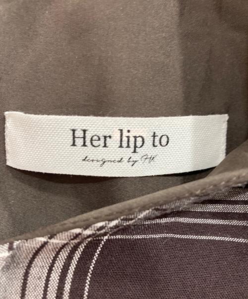 HER LIP TO（ハーリップトゥ）HER LIP TO (ハーリップトゥ) Chelsea Checked Tie Dress/チェルシーチェックド タイドレス ブラウン サイズ:Ｍの古着・服飾アイテム