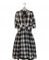 HER LIP TO（ハーリップトゥ）の古着「Chelsea Checked Tie Dress/チェルシーチェックド タイドレス」｜ブラウン
