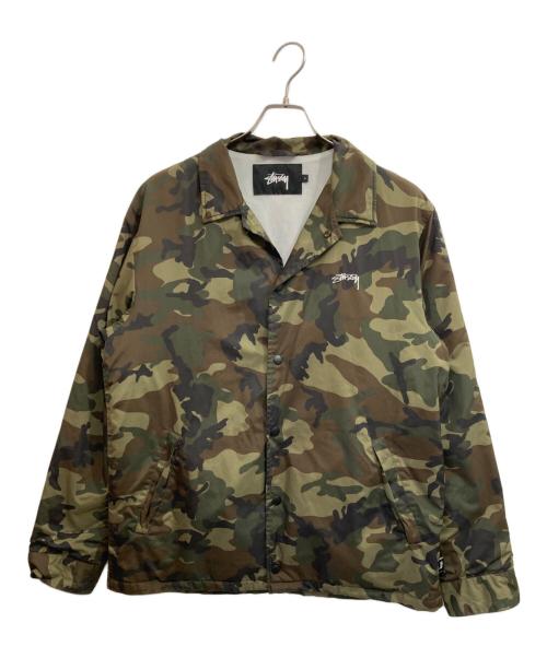 stussy（ステューシー）stussy (ステューシー) カモ柄コーチジャケット グリーン サイズ:Ｌの古着・服飾アイテム
