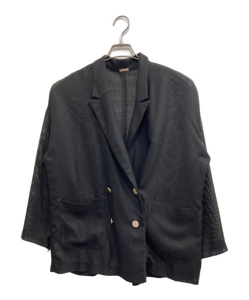 &DEAR（アンドディアー）&DEAR (アンドディアー) シアーブレザー ブラック サイズ:38の古着・服飾アイテム