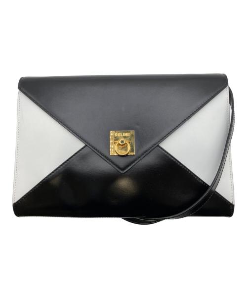 CELINE（セリーヌ）CELINE (セリーヌ) オールド ショルダーバッグ ホワイト×ブラックの古着・服飾アイテム