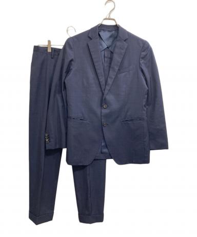 165cm 8drop ネイビー ユニバーサルランゲージ ダブル カノニコ スーツ／2つボタン／CANONICO／PRUNELLE／無地／CH22 | SUIT SQUARE