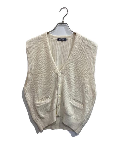 ISSEY MIYAKE MEN（イッセイミヤケメン）ISSEY MIYAKE MEN (イッセイミヤケメン) 80s コットンシルク ニットベスト ホワイト サイズ:FREEの古着・服飾アイテム
