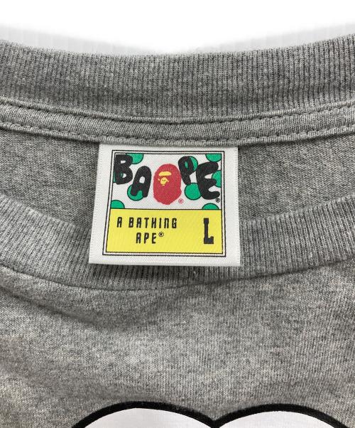 A BATHING APE（アベイシングエイプ）A BATHING APE (アベイシングエイプ) ベビーマイロ プリントTシャツ グレー サイズ:Lの古着・服飾アイテム
