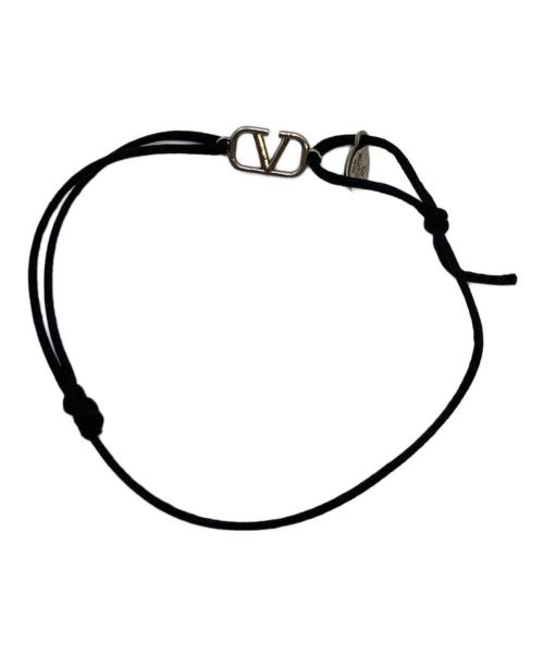 VALENTINO（ヴァレンティノ）VALENTINO (ヴァレンティノ) Vロゴ シグネチャー コットン ブレスレット ブラックの古着・服飾アイテム