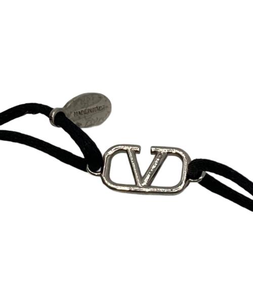 VALENTINO（ヴァレンティノ）VALENTINO (ヴァレンティノ) Vロゴ シグネチャー コットン ブレスレット ブラックの古着・服飾アイテム