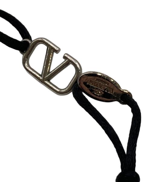 VALENTINO（ヴァレンティノ）VALENTINO (ヴァレンティノ) Vロゴ シグネチャー コットン ブレスレット ブラックの古着・服飾アイテム