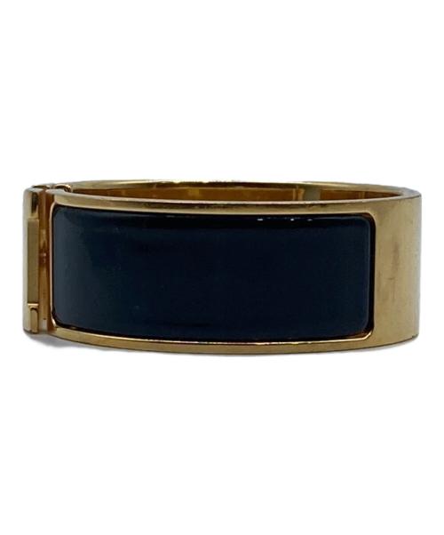 HERMES（エルメス）HERMES (エルメス) クリッククラック H ブレスレット ブラック×ゴールドの古着・服飾アイテム