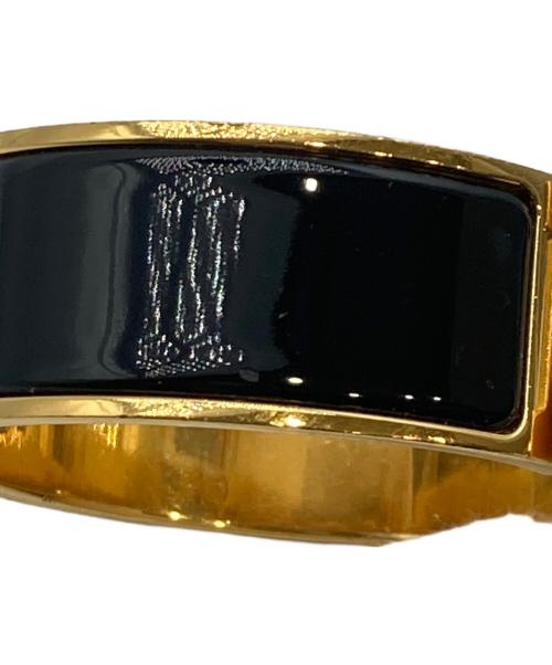 HERMES（エルメス）HERMES (エルメス) クリッククラック H ブレスレット ブラック×ゴールドの古着・服飾アイテム