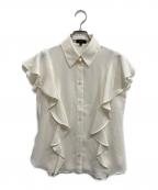 theoryセオリー）の古着「PRIME GGT BD RUFFLE TOP/ラッフルスリーブブラウス」｜アイボリー