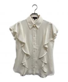 theory（セオリー）の古着「PRIME GGT BD RUFFLE TOP/ラッフルスリーブブラウス」｜アイボリー