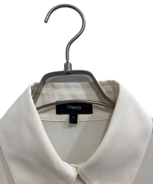 theory（セオリー）theory (セオリー) PRIME GGT BD RUFFLE TOP/ラッフルスリーブブラウス アイボリー サイズ:Sの古着・服飾アイテム