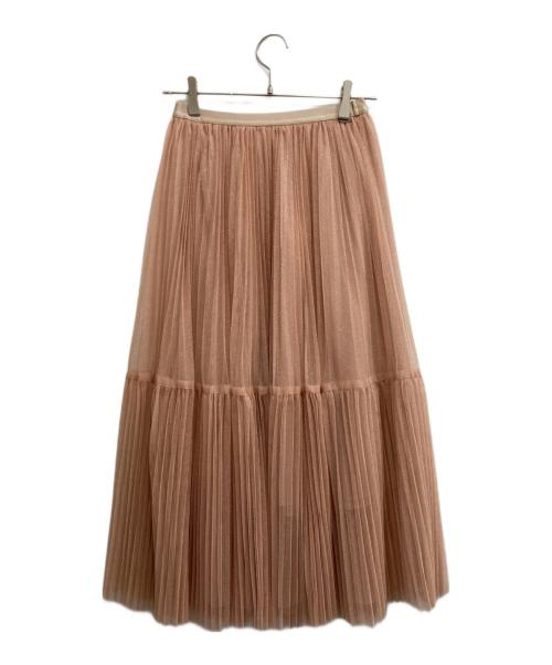 BALLSEY（ボールジィ）BALLSEY (ボールジィ) ラメチュール ティアードプリーツスカート ベージュ サイズ:34 未使用品の古着・服飾アイテム
