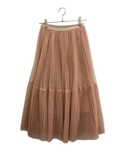 BALLSEY（ボールジィ）BALLSEY (ボールジィ) ラメチュール ティアードプリーツスカート ベージュ サイズ:34 未使用品の古着・服飾アイテム