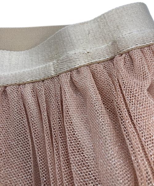 BALLSEY（ボールジィ）BALLSEY (ボールジィ) ラメチュール ティアードプリーツスカート ベージュ サイズ:34 未使用品の古着・服飾アイテム