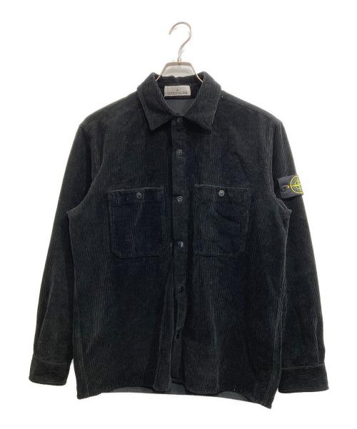 STONE ISLAND（ストーンアイランド）STONE ISLAND (ストーンアイランド) ポケット＆スナップボタン オーバーシャツ ブラック サイズ:Ｍの古着・服飾アイテム