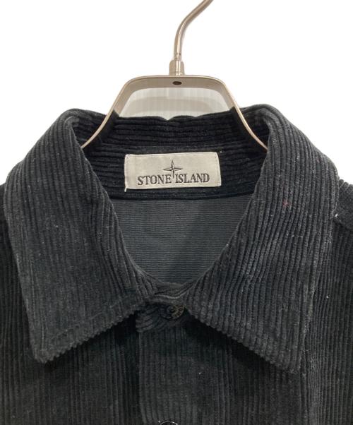 STONE ISLAND（ストーンアイランド）STONE ISLAND (ストーンアイランド) ポケット＆スナップボタン オーバーシャツ ブラック サイズ:Ｍの古着・服飾アイテム