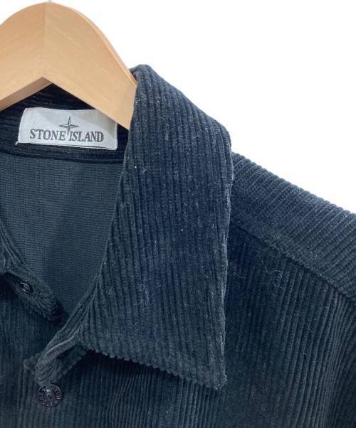 STONE ISLAND（ストーンアイランド）STONE ISLAND (ストーンアイランド) ポケット＆スナップボタン オーバーシャツ ブラック サイズ:Ｍの古着・服飾アイテム