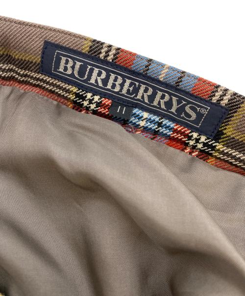 Burberry's（バーバリーズ）Burberry's (バーバリーズ) 金釦チェックスカート ブラウン サイズ:11ARの古着・服飾アイテム