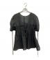MAISON SPECIAL（メゾンスペシャル）の古着「Sheer Jacquard 2way Puff Sleeve Top」｜ブラック