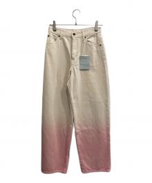 Sea Room lynn（シールームリン）の古着「グラデーションデニムパンツ」｜ホワイト×ピンク