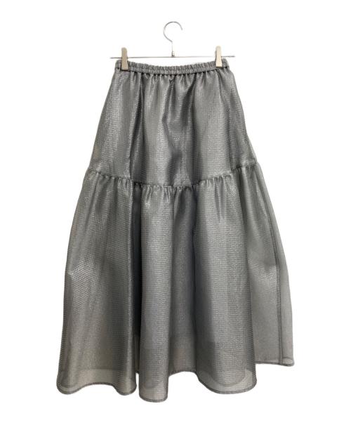 UNITED ARROWS（ユナイテッドアローズ）UNITED ARROWS (ユナイテッドアローズ) スケルトンシャインジャガードスカート グレー サイズ:38の古着・服飾アイテム