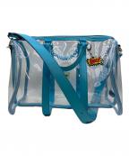 bio wearバイオウェア）の古着「BEACH BOSTON BAG/ビーチ　ボストン　バッグ」｜クリア×ライトブルー