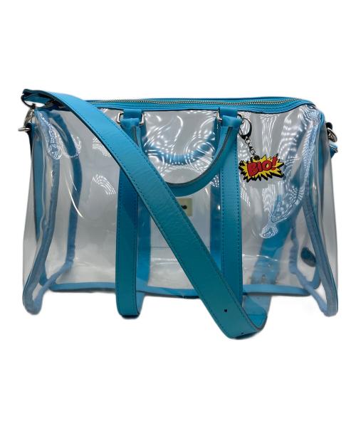 bio wear（バイオウェア）bio wear (バイオウェア) BEACH BOSTON BAG/ビーチ　ボストン　バッグ クリア×ライトブルーの古着・服飾アイテム