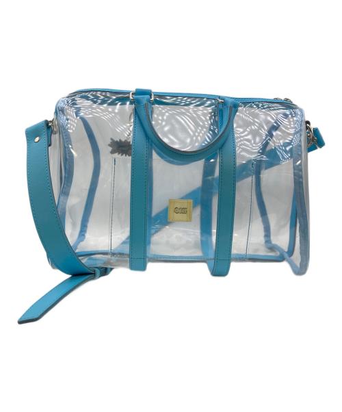 bio wear（バイオウェア）bio wear (バイオウェア) BEACH BOSTON BAG/ビーチ　ボストン　バッグ クリア×ライトブルーの古着・服飾アイテム