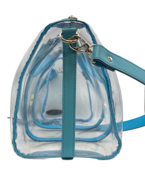 bio wear（バイオウェア）bio wear (バイオウェア) BEACH BOSTON BAG/ビーチ　ボストン　バッグ クリア×ライトブルーの古着・服飾アイテム
