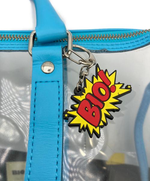 bio wear（バイオウェア）bio wear (バイオウェア) BEACH BOSTON BAG/ビーチ　ボストン　バッグ クリア×ライトブルーの古着・服飾アイテム