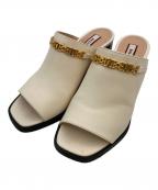 BALLYバリー）の古着「ゴールドチェーン プラットフォームサンダル」｜アイボリー