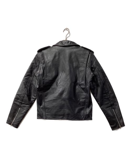HORN WORKS（ホーンワークス）HORN WORKS (ホーンワークス) バッファローレザー ダブルライダースジャケット ブラック サイズ:Mの古着・服飾アイテム