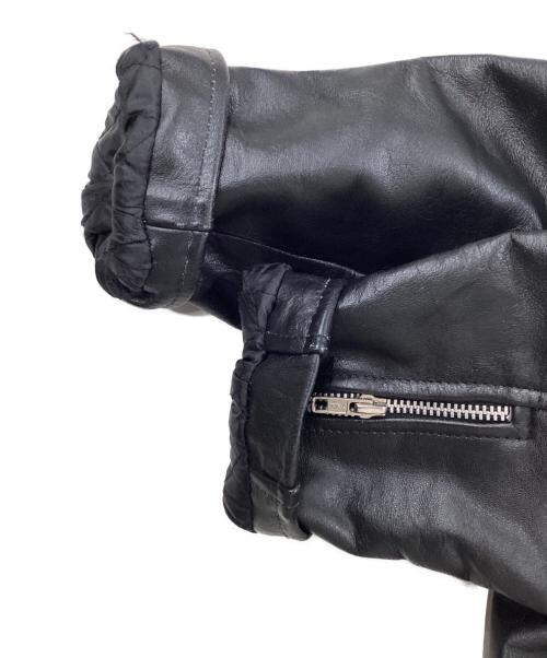 HORN WORKS（ホーンワークス）HORN WORKS (ホーンワークス) バッファローレザー ダブルライダースジャケット ブラック サイズ:Mの古着・服飾アイテム