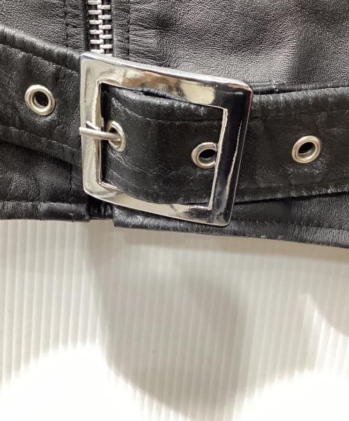 HORN WORKS（ホーンワークス）HORN WORKS (ホーンワークス) バッファローレザー ダブルライダースジャケット ブラック サイズ:Mの古着・服飾アイテム
