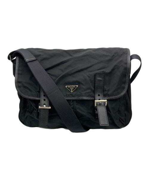PRADA（プラダ）PRADA (プラダ) ナイロン メッセンジャーバッグ ブラックの古着・服飾アイテム