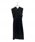tricot COMME des GARCONSトリココムデギャルソン）の古着「レース切替 ノースリーブワンピース」｜ブラック
