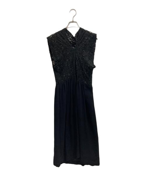 tricot COMME des GARCONS（トリココムデギャルソン）tricot COMME des GARCONS (トリココムデギャルソン) レース切替 ノースリーブワンピース ブラック サイズ:Mの古着・服飾アイテム