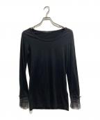 LIMI feuリミフゥ）の古着「RUFFLED CUFF T」｜ブラック