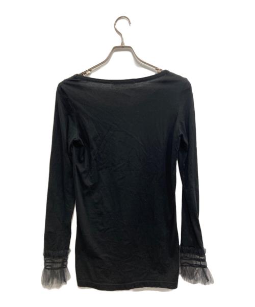 LIMI feu（リミフゥ）LIMI feu (リミフゥ) RUFFLED CUFF T ブラック サイズ:Sの古着・服飾アイテム