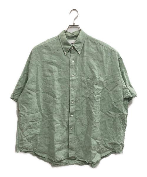 Graphpaper（グラフペーパー）Graphpaper (グラフペーパー) Color-Nep Oxford S/S B.D Shirt/カラーネップ オックスフォード S/S ボタンダウンシャツ グリーン サイズ:Fの古着・服飾アイテム