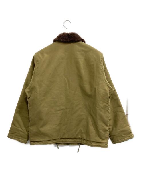 HOUSTON（ヒューストン）HOUSTON (ヒューストン) ALPACA N-1 DECK JACKE/アルパカN-1デッキジャケット/アルパカライニング N-1デッキジャケット タン（オリーブ） サイズ:42の古着・服飾アイテム