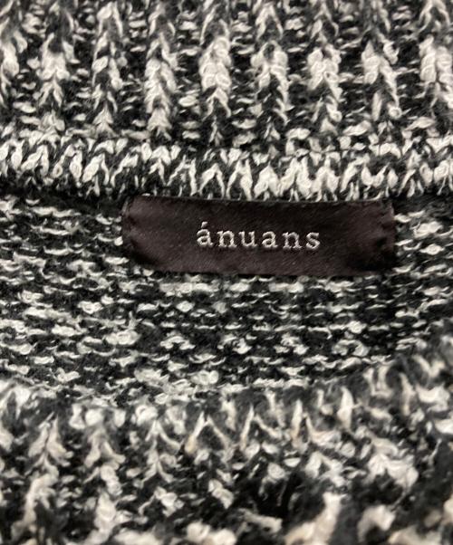 anuans（アニュアンス）anuans (アニュアンス) ブラッシュツイードニットワンピース ブラック サイズ:Mの古着・服飾アイテム