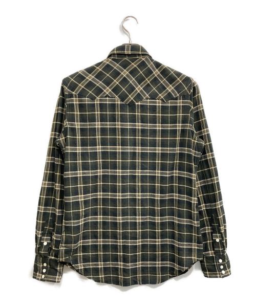 RRL（ダブルアールエル）RRL (ダブルアールエル) チェックウエスタンネルシャツ ネイビー サイズ:Ｍの古着・服飾アイテム