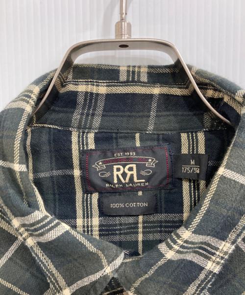 RRL（ダブルアールエル）RRL (ダブルアールエル) チェックウエスタンネルシャツ ネイビー サイズ:Ｍの古着・服飾アイテム