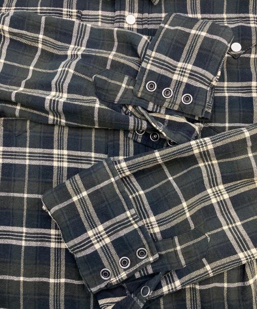 RRL（ダブルアールエル）RRL (ダブルアールエル) チェックウエスタンネルシャツ ネイビー サイズ:Ｍの古着・服飾アイテム