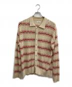 ALLEGEアレッジ）の古着「Openwark Border Cardigan」｜ベージュ