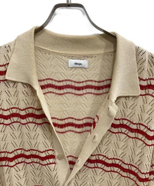 ALLEGE（アレッジ）ALLEGE (アレッジ) Openwark Border Cardigan ベージュ サイズ:4の古着・服飾アイテム