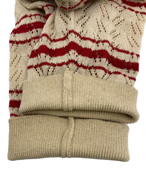 ALLEGE（アレッジ）ALLEGE (アレッジ) Openwark Border Cardigan ベージュ サイズ:4の古着・服飾アイテム