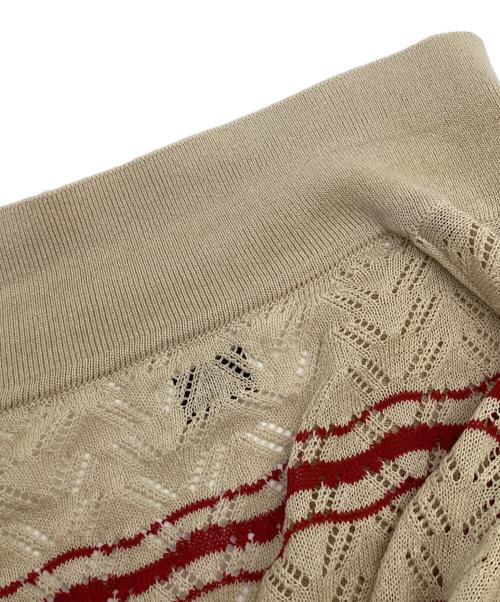 ALLEGE（アレッジ）ALLEGE (アレッジ) Openwark Border Cardigan ベージュ サイズ:4の古着・服飾アイテム